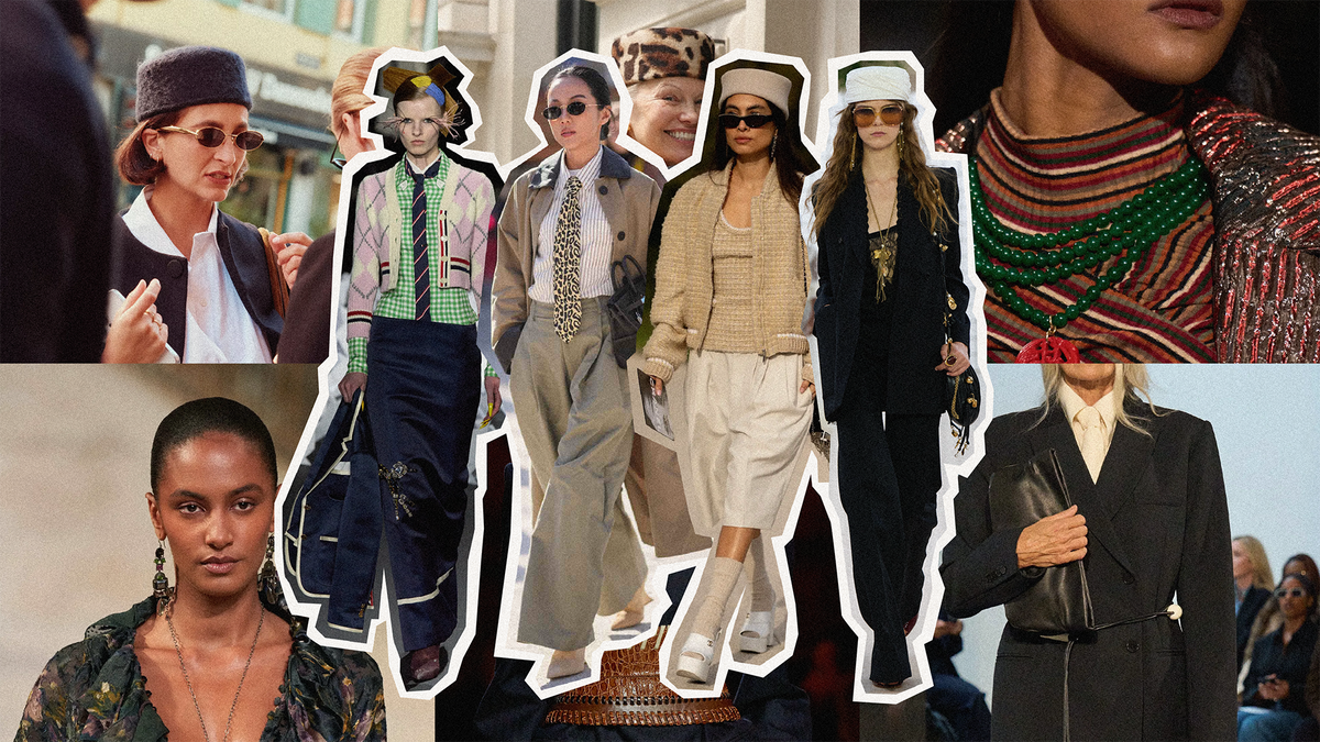 small accessory trends fall 2023 showcasing chic hats, stylish jewelry, and trendy outfits for autumn and winter.
