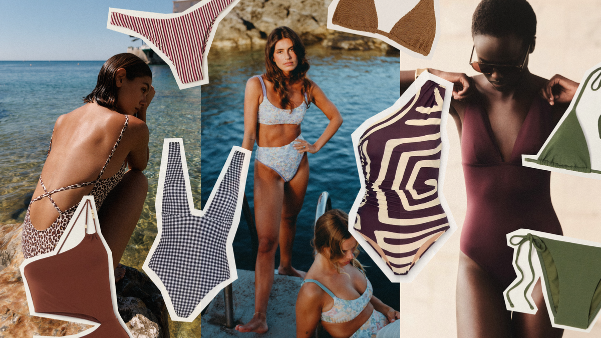 Swimwear guide for summer 2025 swimwear trends featuring bold designs and vibrant colors.