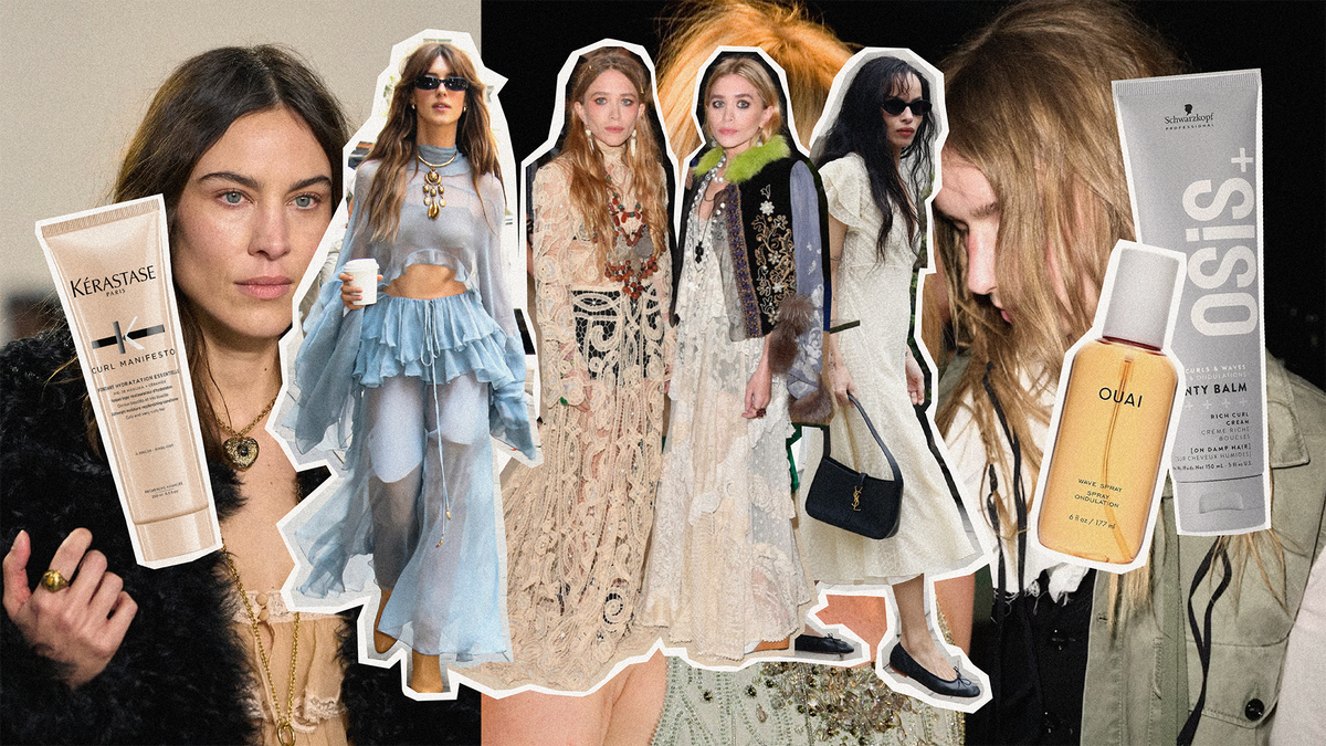 boho hair trends for fall featuring stylish accessories and products for a hair refresh.