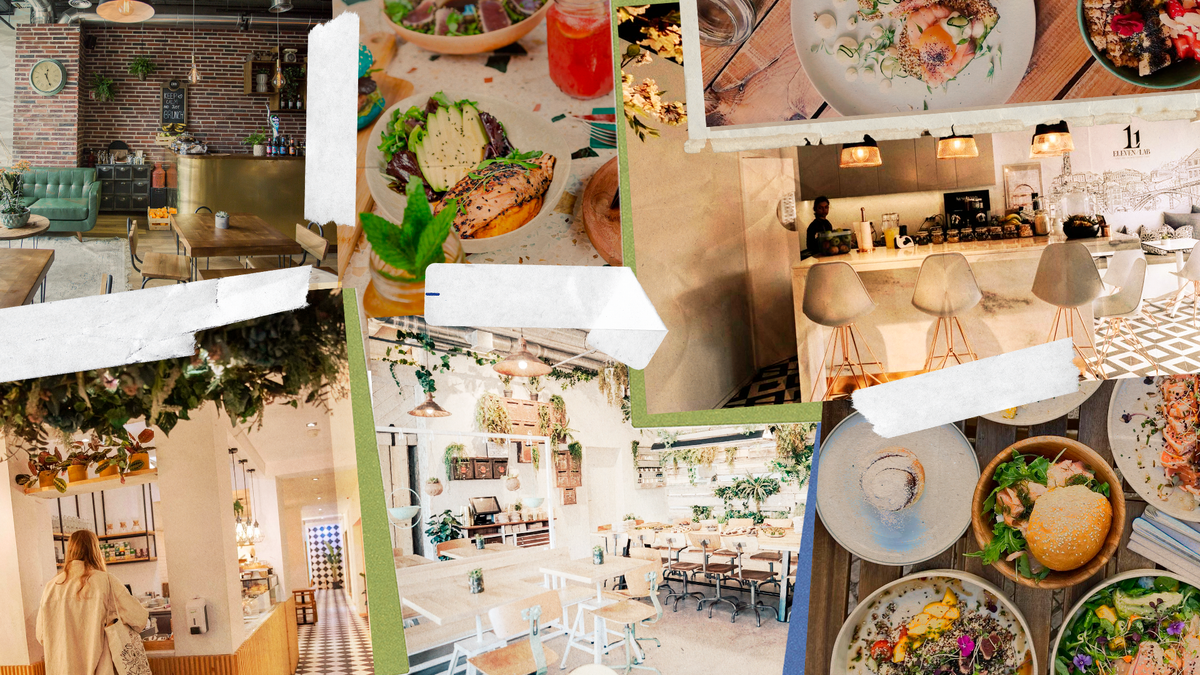 collage of outdoor brunch spots showcasing vibrant dishes and inviting atmospheres