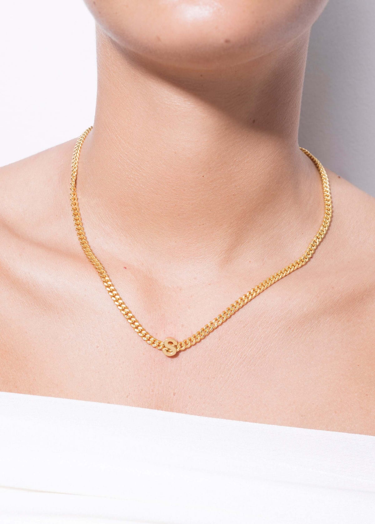 alphabet necklace with pendant S Necklaces