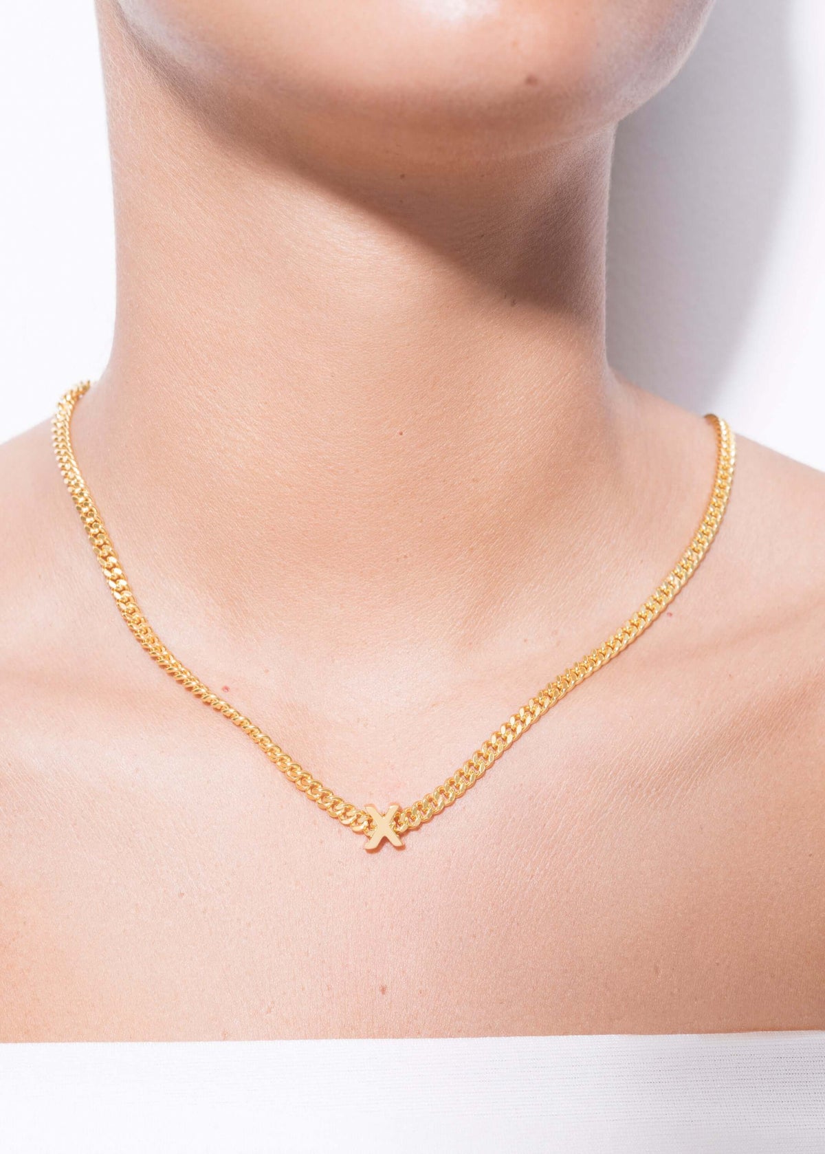 alphabet necklace with pendant X Necklaces