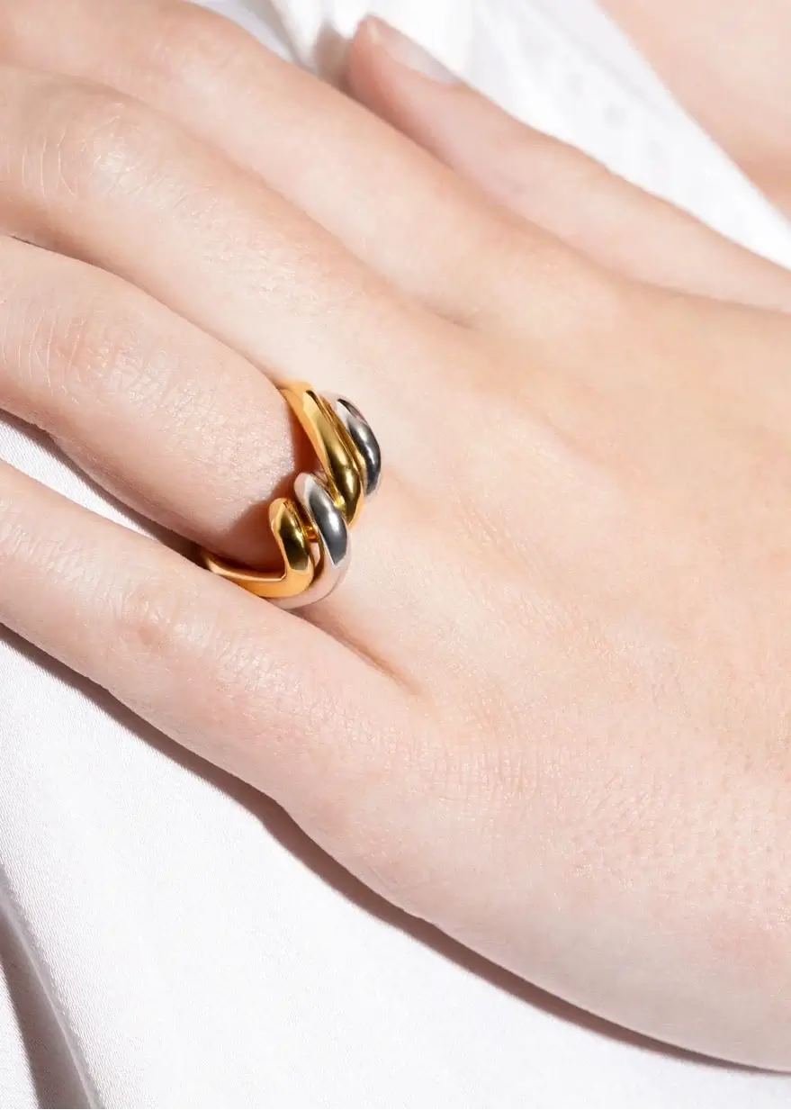Double Two Tone Ring Rings