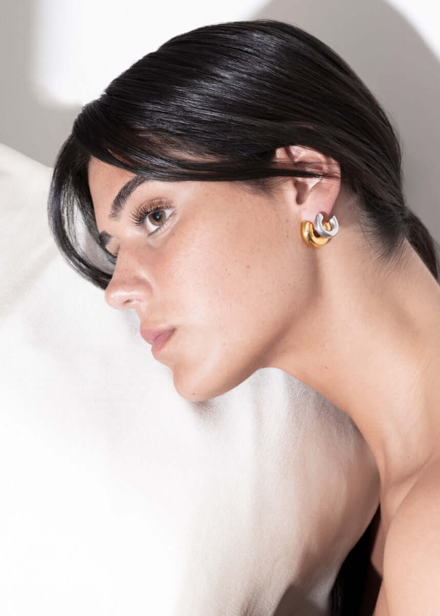 Francis Two Tone Stacked Earrings Earrings