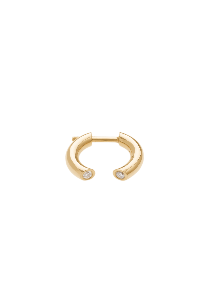 18k diamond hoop earrings featuring a hidden diamond detail, handmade in Portugal.