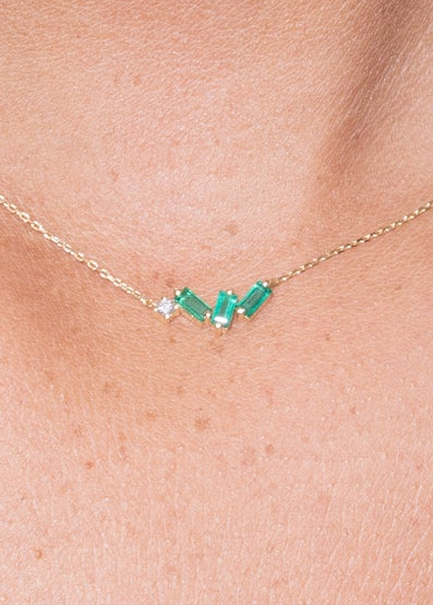 18k Solid Gold — Emeralds
