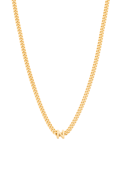 alphabet necklace with pendant N in gold