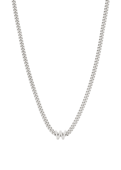 alphabet necklace with pendant W Necklaces