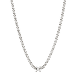 alphabet necklace with pendant X in silver