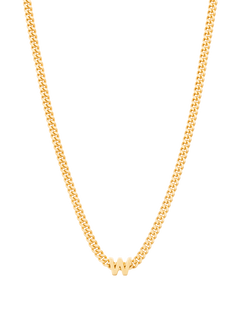 alphabet necklace with pendant W in gold