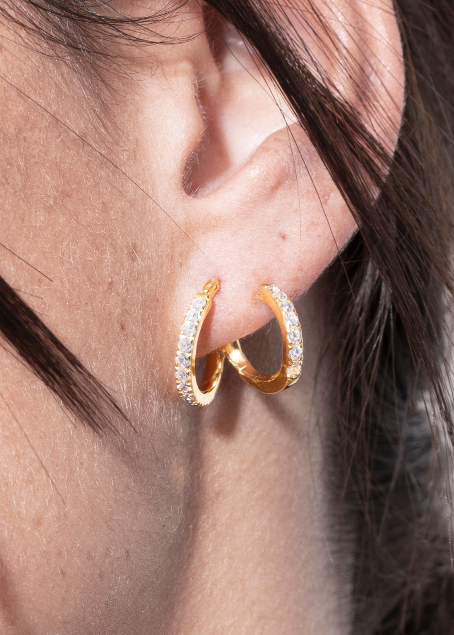 amina double layer earrings