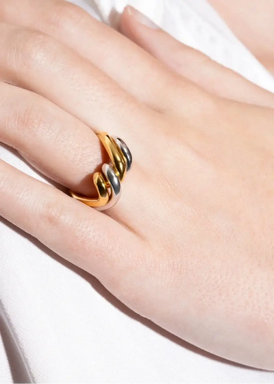 Double Two Tone Ring Rings