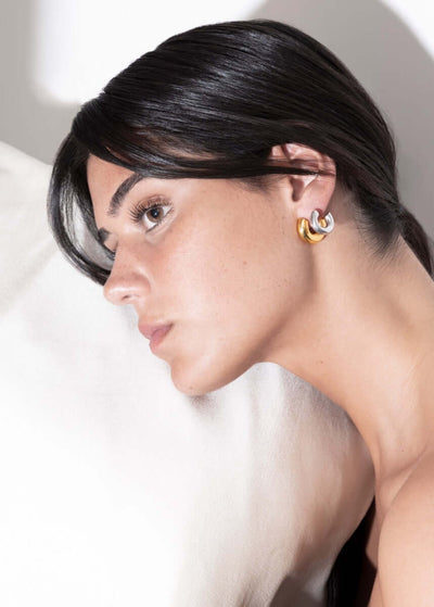 Francis Two Tone Stacked Earrings Earrings