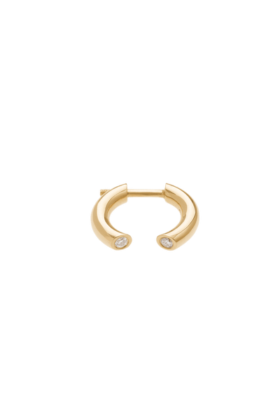 18k diamond hoop earrings featuring a hidden diamond detail, handmade in Portugal.